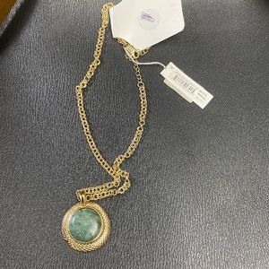 Gold and Green Gemstone Necklace